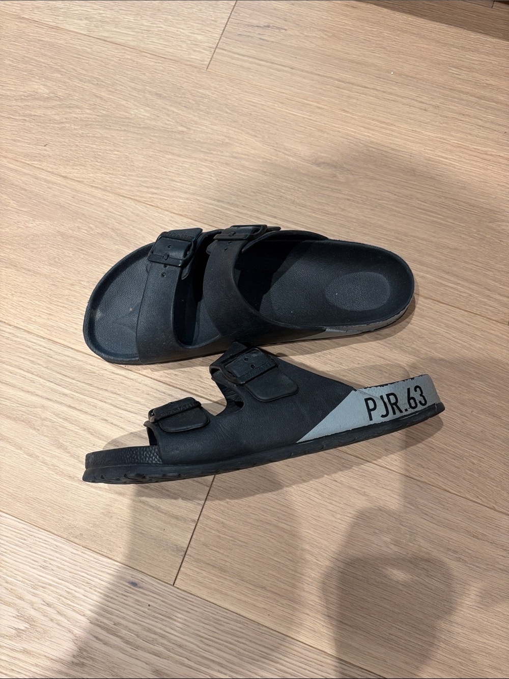 Oskar Slide Sandals with Dual Buckles